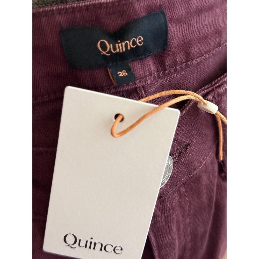Quince Bella Stretch Wide Leg Jeans Wine Tasting Red Size 26 W-PNT-205 NWT - Picture 3 of 5